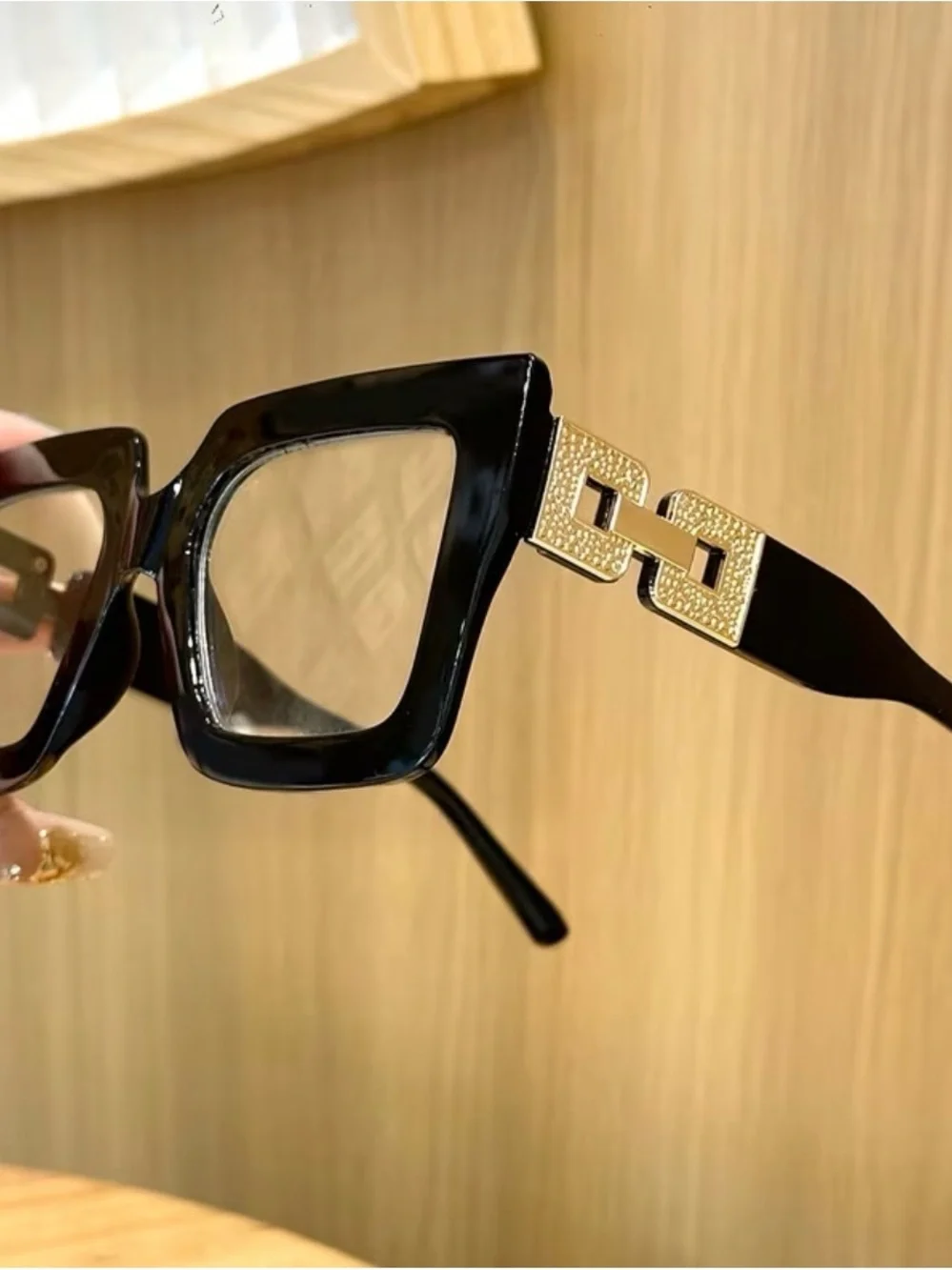 New Women’s Classic Oversized Black Square Glasses